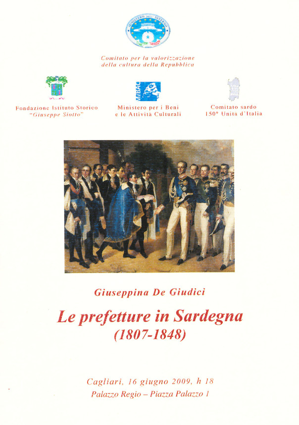 Presentazione del volume: Le prefetture in Sardegna (1807-1848) - Giuseppina De Giudici