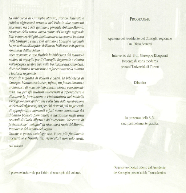 Presentazione del volume: La biblioteca di Giuseppe Manno