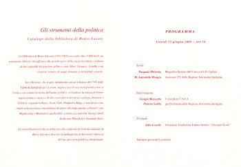 Presentazione del volume: Gli strumenti della politica. Catalogo della biblioteca di Renzo Laconi