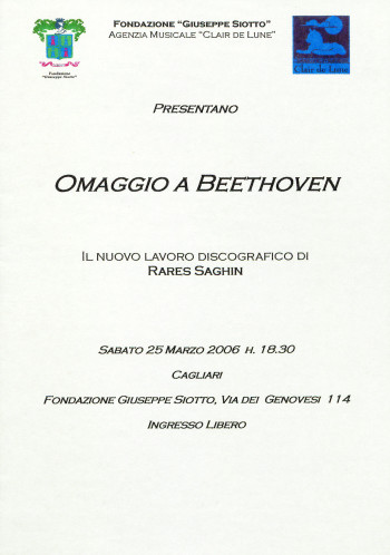 Omaggio a Beethoven - Il nuovo lavoro discografico di Rares Saghin