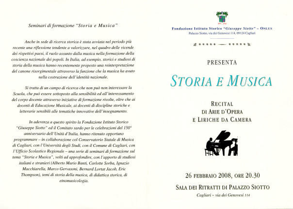 Storia e Musica - Recital di Arie d'Opera e Liriche da Camera