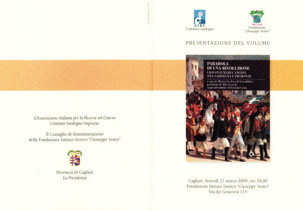 Presentazione del volume: Parabola di una Rivoluzione. Giovanni Maria Angioy tra Sardegna e Piemonte (a cura di Alberico Lo Faso di Serradifalco)