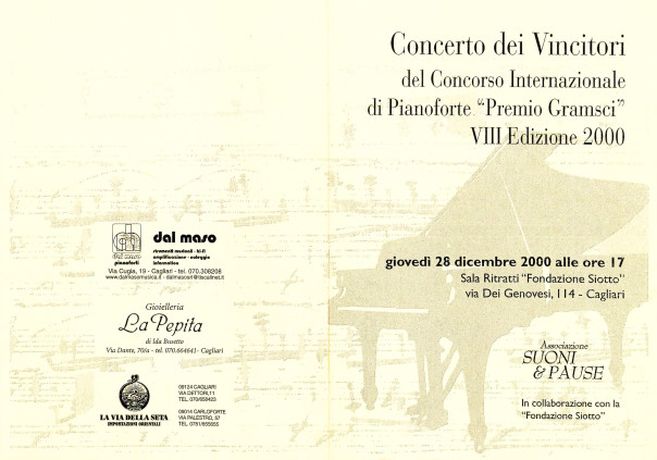 Concerto dei Vincitori del Concorso Internazionale di Pianoforte "Premio Gramsci" - VIII Edizione 2000