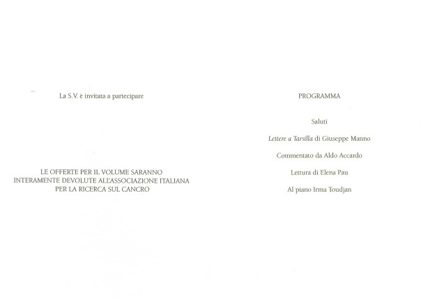 Presentazione del libro: Lettere a Tarsilla - Giuseppe Manno