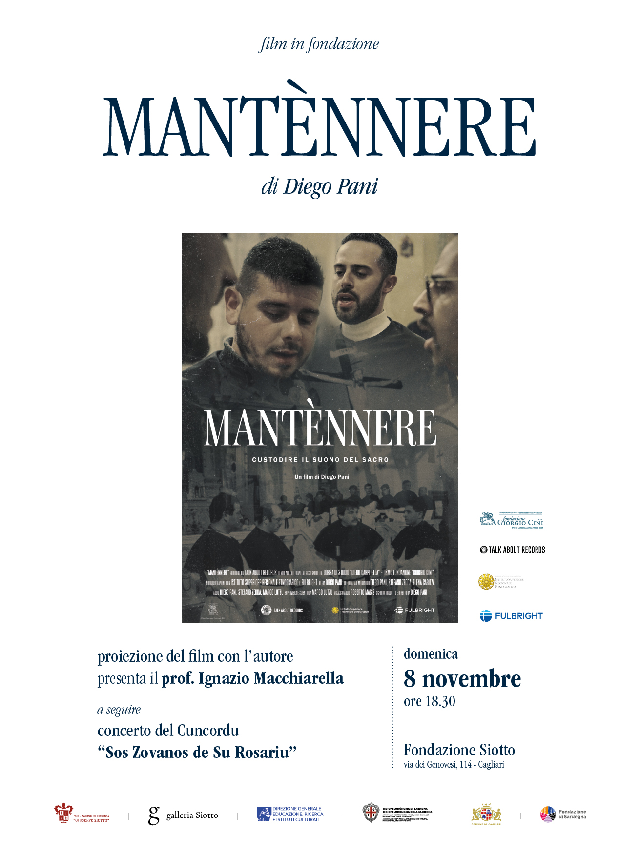 Al momento stai visualizzando Presentazione di Mantènnere e concerto di Su Cuncordu Sos Zovanos de su Rosariu